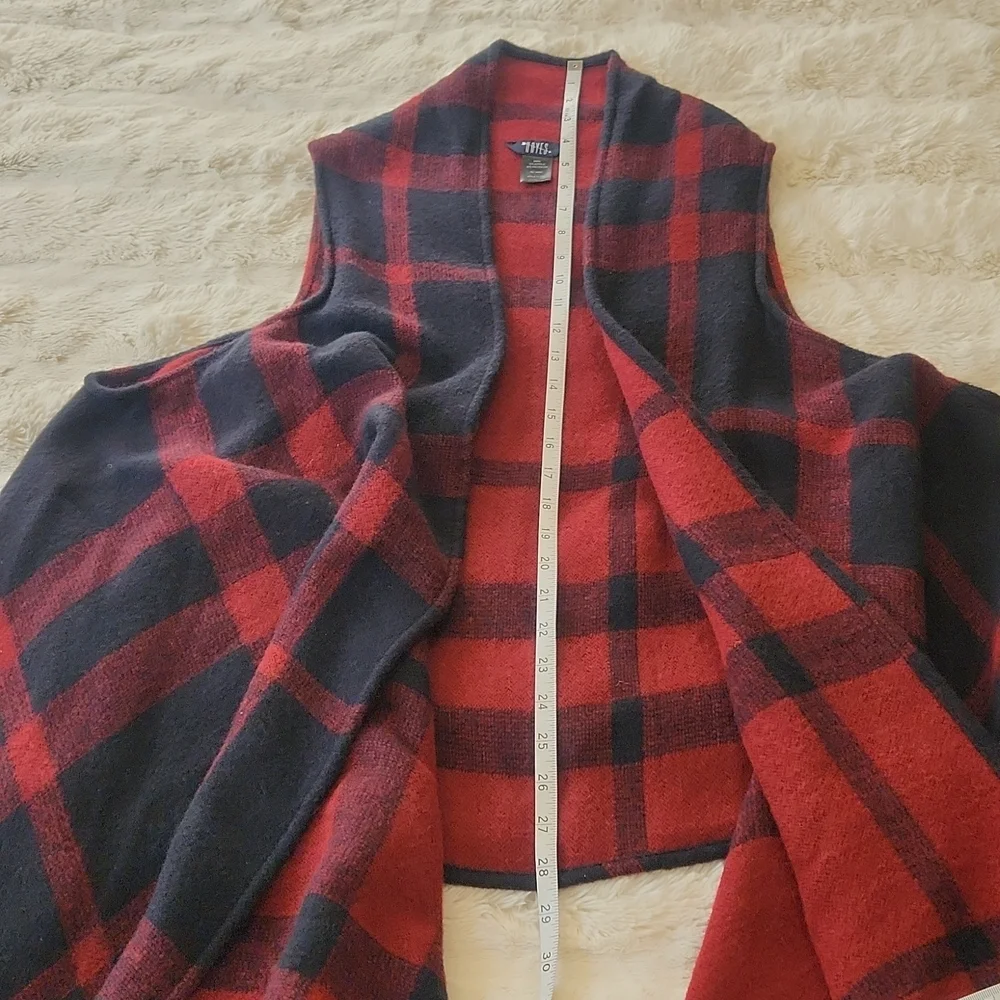 Hayes Plaid Sleeveles Long Vest one size - Picture 9 of 11